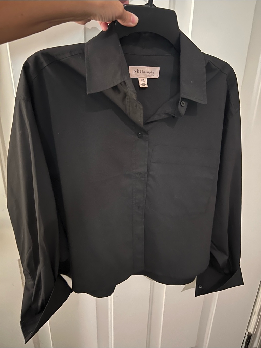 NWOT Philosophy Black button up size M